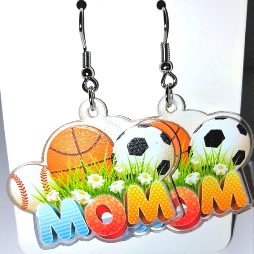 Super cute sports mom earrings